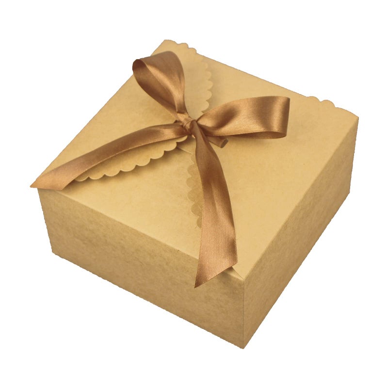 WEWILUCK Brown Gift Boxes 10 Pack 8x8x4 Inches Large Premium Kraft Gift Box with Lid Bulk for Present Graduation Anniversaries Birthday Party Fathers Day Christmas Groomsmen Gifts